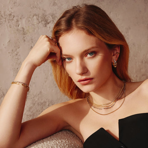 Two-Tone Sparkling Bold Puffy Spike Hoop Earrings